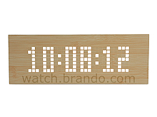Wooden LED Message Clock (Grid LED/Bamboo)