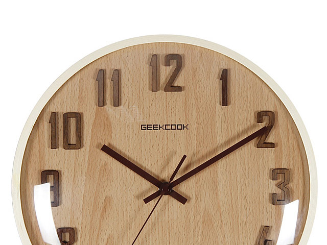 Convex Glass Wooden Clock