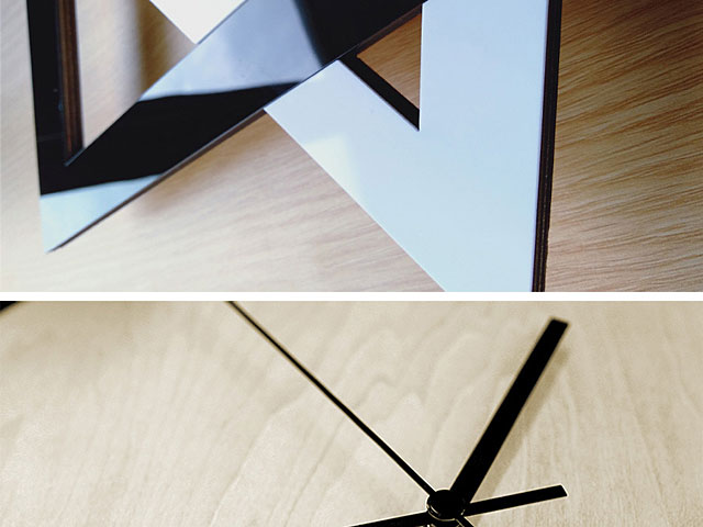 Black White Triangle Wall Clock