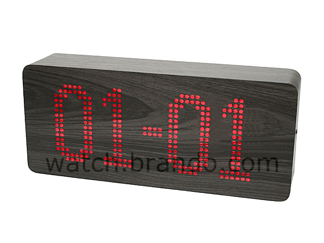 Mysterious Wooden LED Messge Clock (Dotted LED/Black Wood)