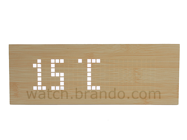 Wooden LED Message Clock (Grid LED/Bamboo)