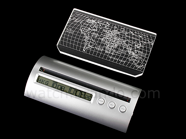World Map LCD Clock