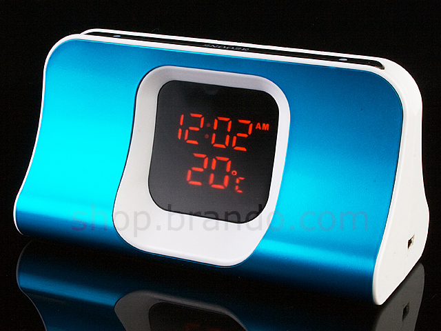 USB 3-Port Hub Combo with Alarm Clock and Thermometer
