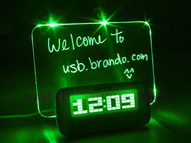 USB 4-Port Hub with Alarm Clock and Erasable Memo Board