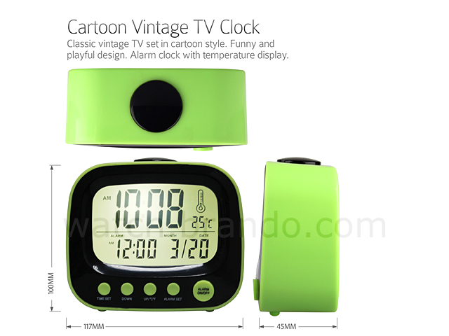 Cartoon Vintage TV Clock