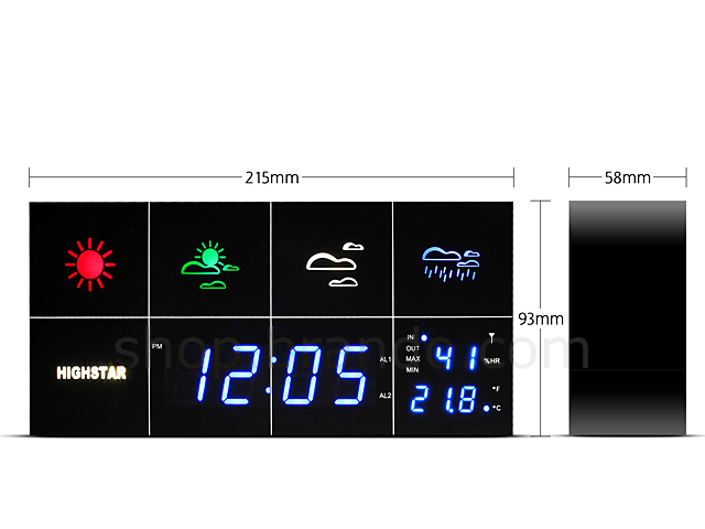 RF433MHZ Remote Weather Station Alarm Clock (HSD1143B)