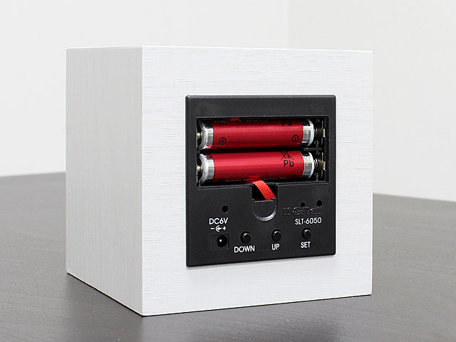 Wooden Cube LED Alarm Clock