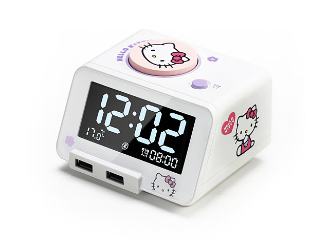 Hello Kitty 4-in-1 Bluetooth Alarm Clock Speaker with Dual USB Charger (Limited Edition)