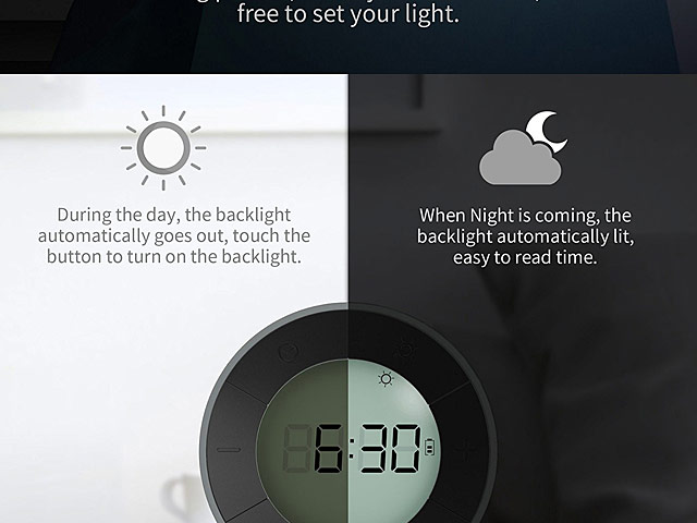 Stylish Bedside Lamp Alarm Clock