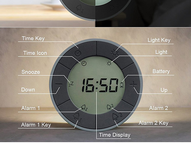 Stylish Bedside Lamp Alarm Clock