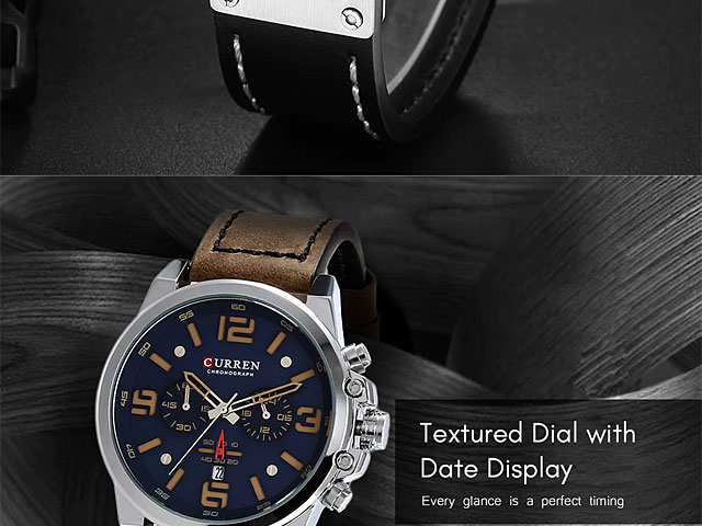 Curren Mens PU Leather Band Strap Wristwatch 8314
