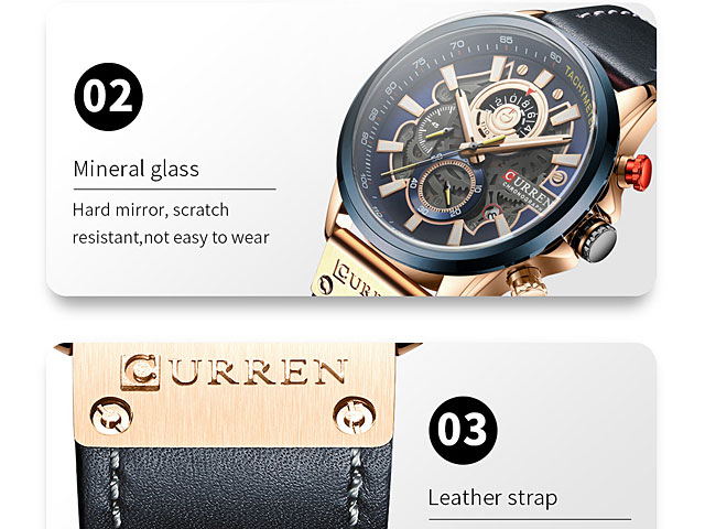 Curren Mens PU Leather Band Strap Wristwatch 8380