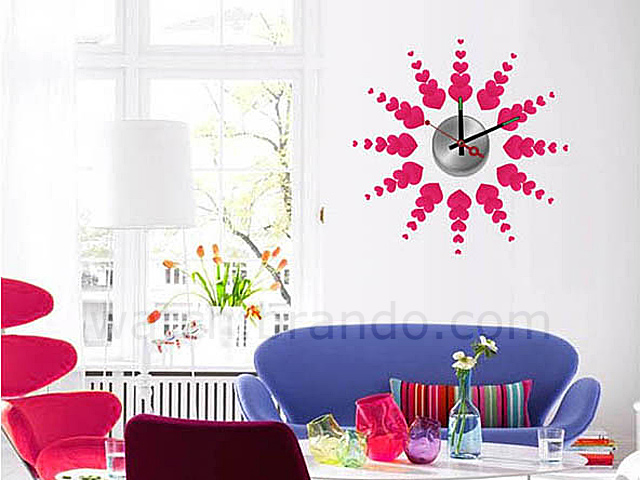 Wall Sticker Decorative Clock - Hearts