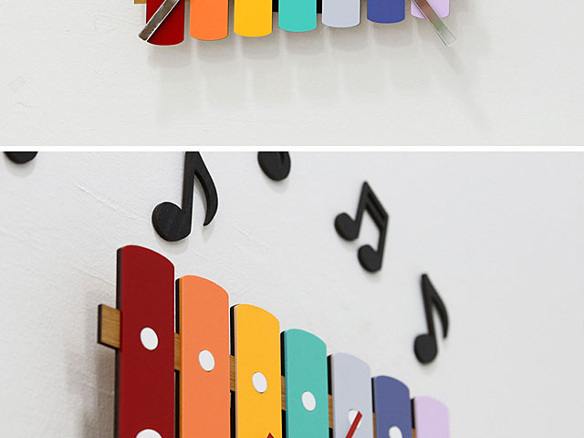 Xylophone Non Ticking Silent Wall Clock