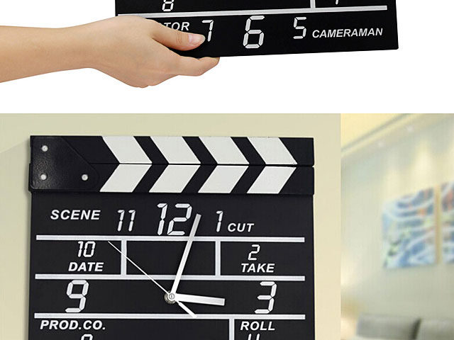 Wooden Movie Clapper Clock