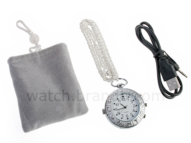 silver chain spy watch