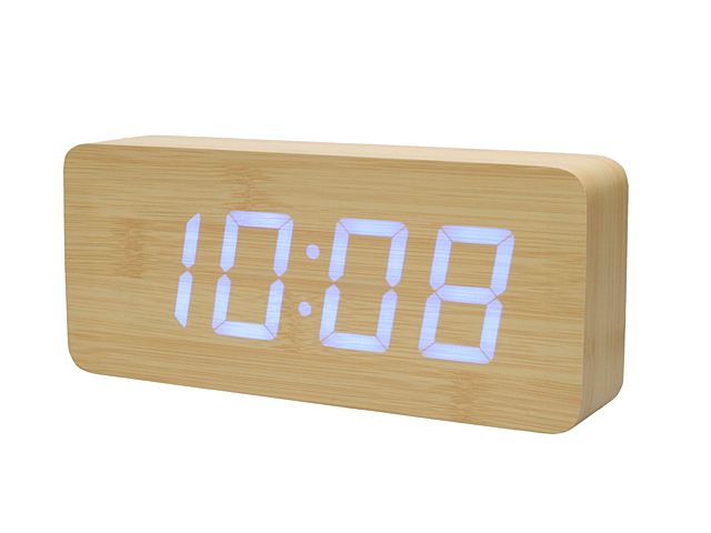 Wooden LED Alarm Clock (Bamboo)