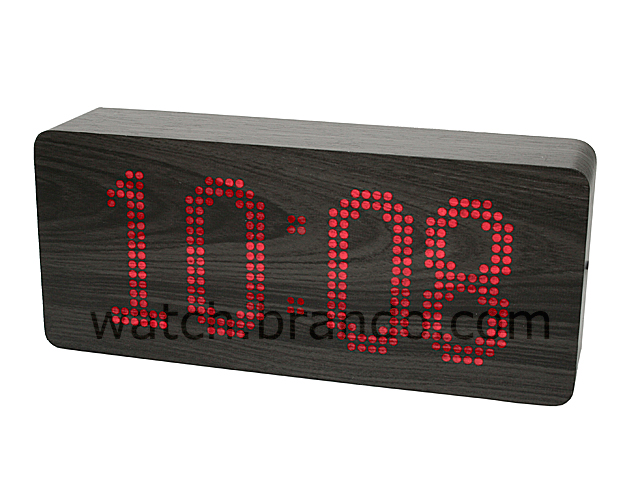 Mysterious Wooden LED Messge Clock (Dotted LED/Black Wood)