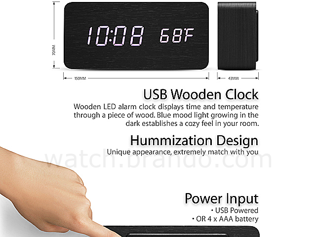 5.8" USB Wooden Clock