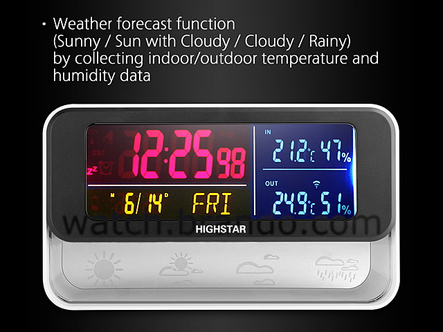 RF433MHZ Remote Weather Station Alarm Clock