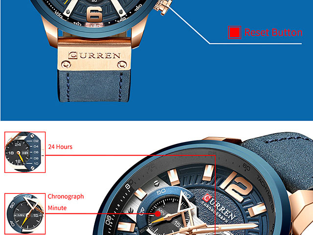 Curren Mens PU Leather Band Strap Wristwatch 8329