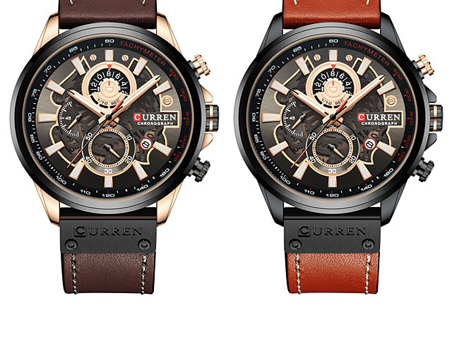 Curren Mens PU Leather Band Strap Wristwatch 8380